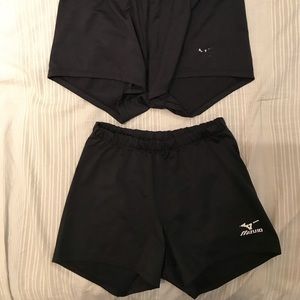 Wo pairs of mizuno spandex